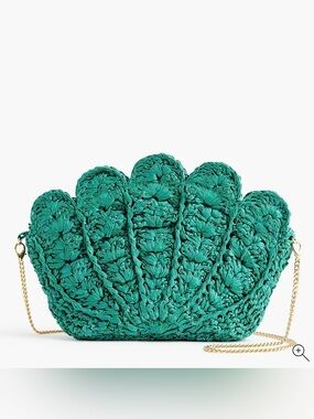 J. Crew Woven Shell Clutch with Chain Strap